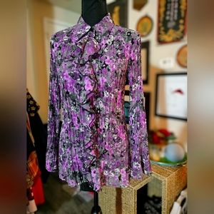 Vintage APT 9 plisse blouse. Large.